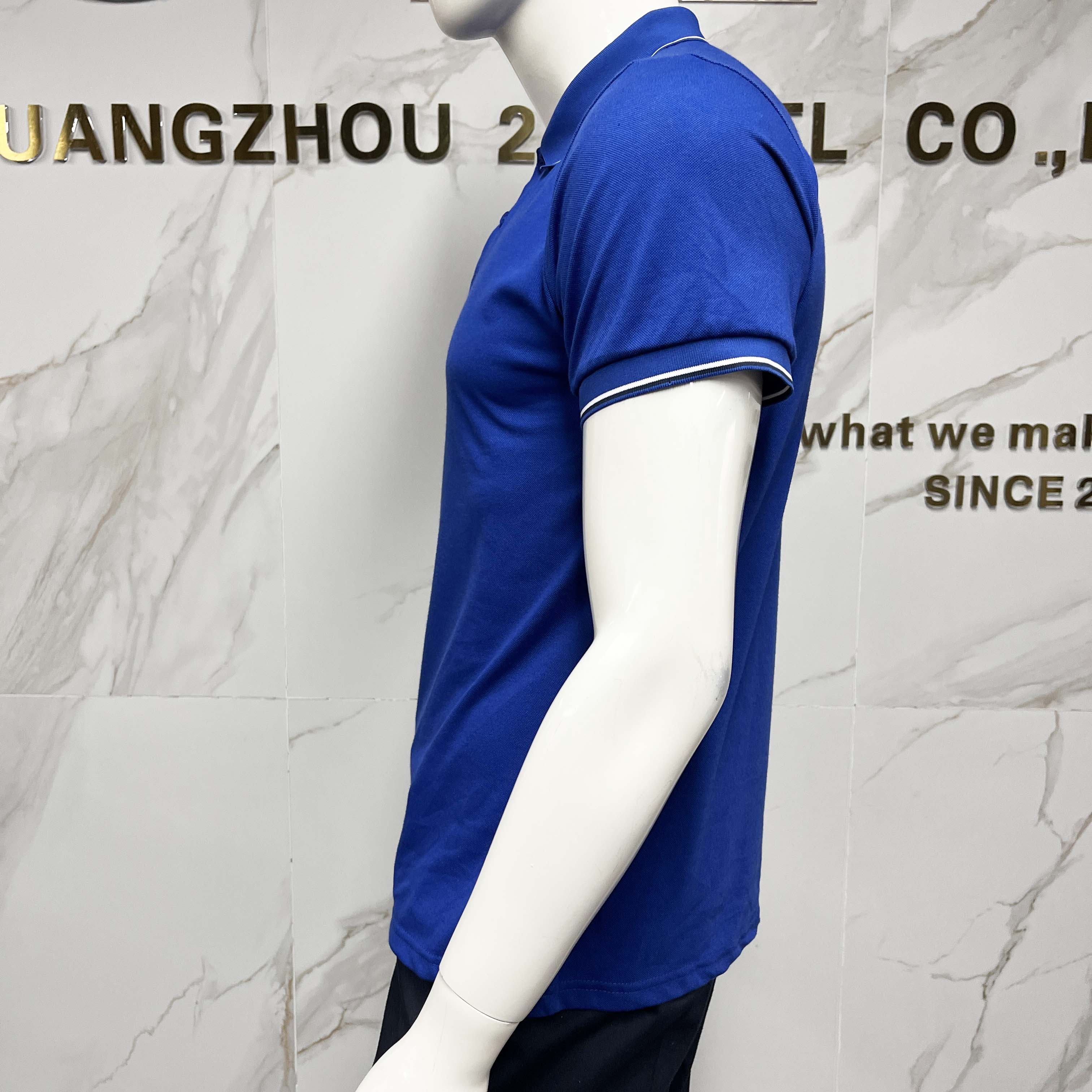 Blue Color High Quality Short Sleeve Polo Workwear 100% Cotton Casual Style Work Shirt for Men