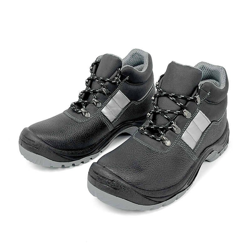 Anti-Slip Steel Toe Cap Light Weight Industrial Leather Lace Up Safety Shoes