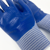 Lightweight Industrial Construction Flexible Breathable Nitrile Dipped Blue Nylon Knit Safety Gloves for Working
