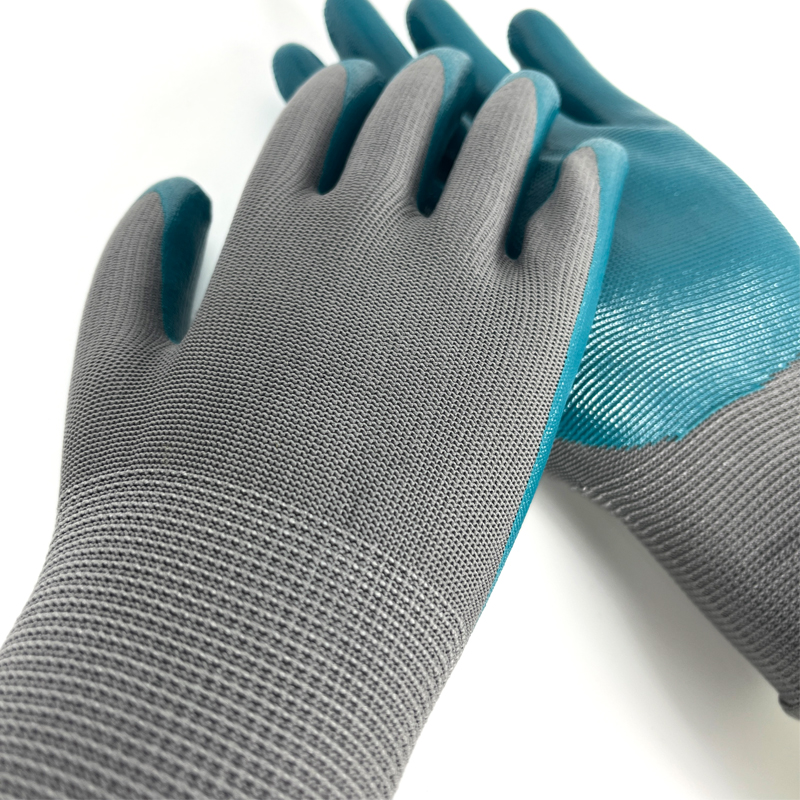Hot Selling Nitrile Coated Anti Slip Wear Resistant Industry Construction Safety Work Labor Gloves