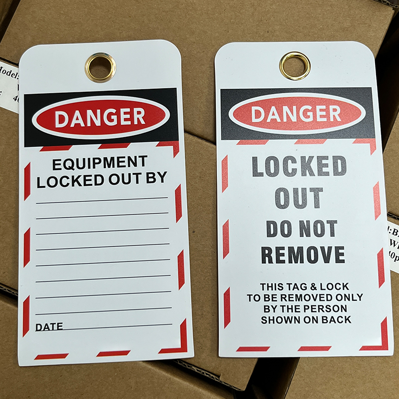 Durable PVC Tag Waterproof Industrial Danger Equipment Locked Out Safety Tag