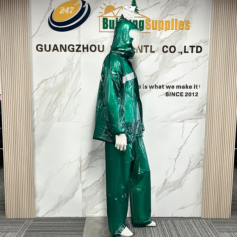 Premium Men's Oversized Thick PVC 2-Piece Motorcycle Rain Suit 100% Waterproof & Heavy Rain Resistant Riding Rainwear