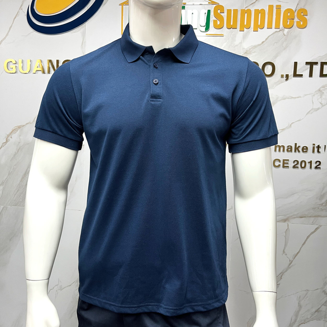 Factory Custom Men Polyester Solid Knitted Casual Fashion Short Sleeve Shirt for Work