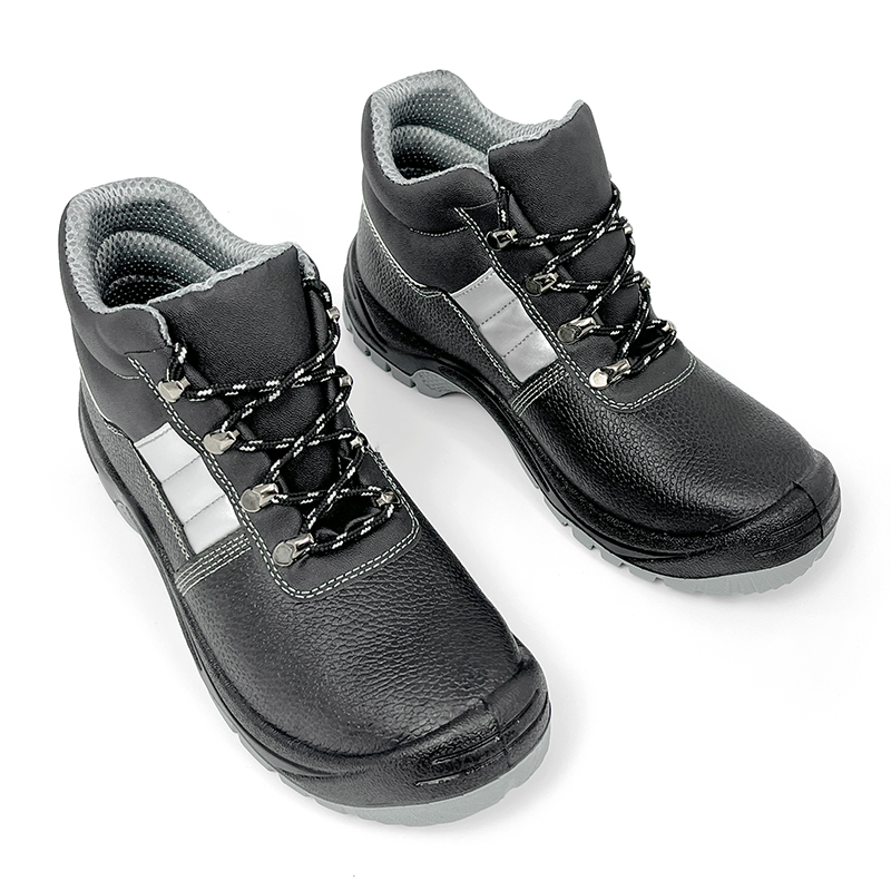 Anti-Slip Steel Toe Cap Light Weight Industrial Leather Lace Up Safety Shoes