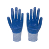 Lightweight Industrial Construction Flexible Breathable Nitrile Dipped Blue Nylon Knit Safety Gloves for Working