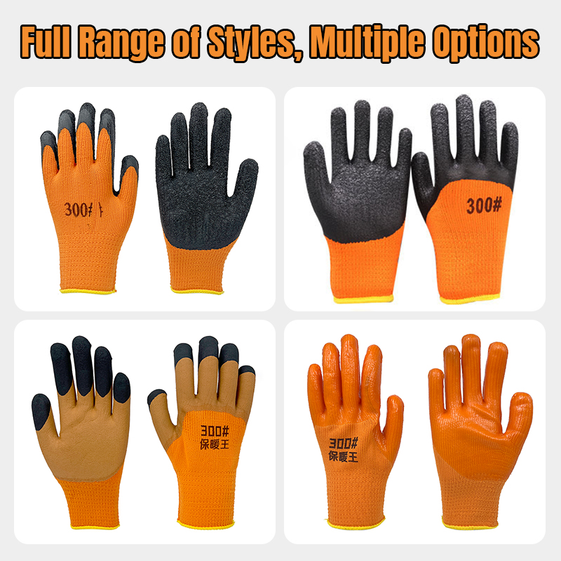 Competitive Price Construction Work Men Protection Latex Rubber Winter Industry Safety Warming Gloves