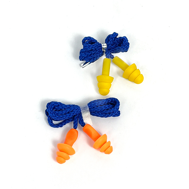 Push-in Design Silicone Earplugs Noise-Reducing Protective Hearing Reusable Earplugs with Cable
