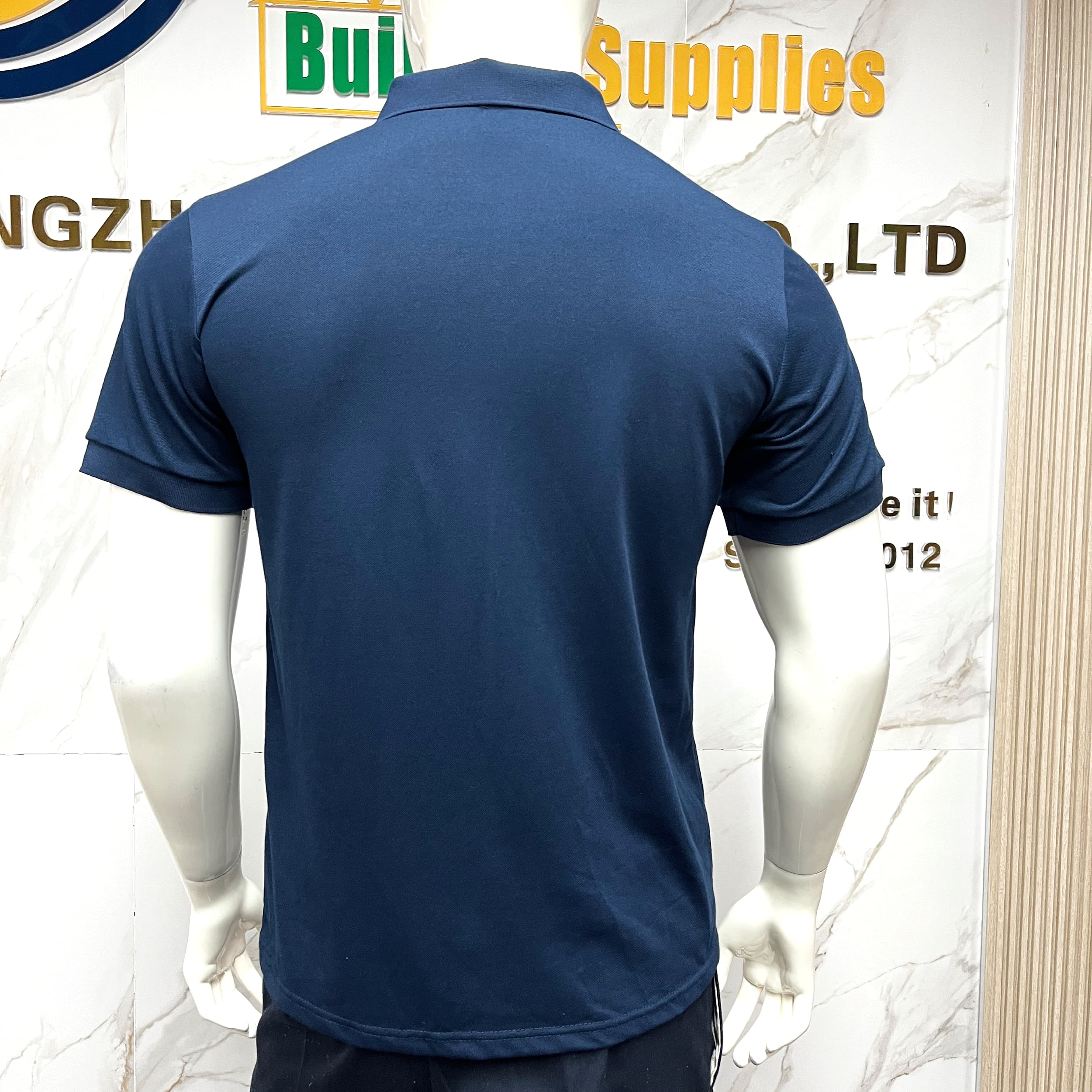 Factory Custom Men Polyester Solid Knitted Casual Fashion Short Sleeve Shirt for Work