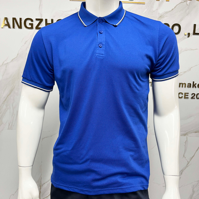Blue Color High Quality Short Sleeve Polo Workwear 100% Cotton Casual Style Work Shirt for Men