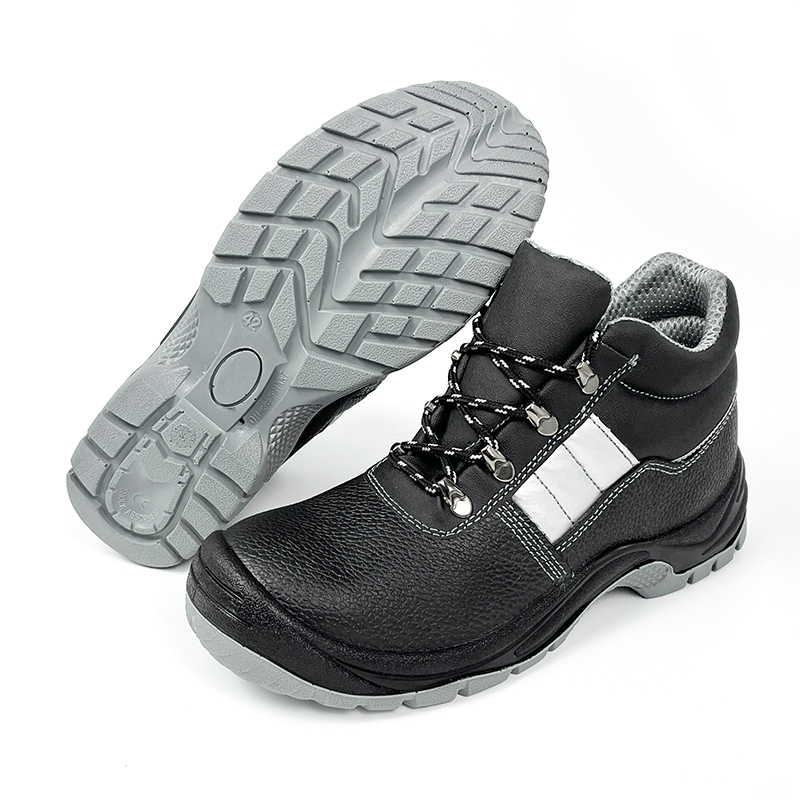 Anti-Slip Steel Toe Cap Light Weight Industrial Leather Lace Up Safety Shoes